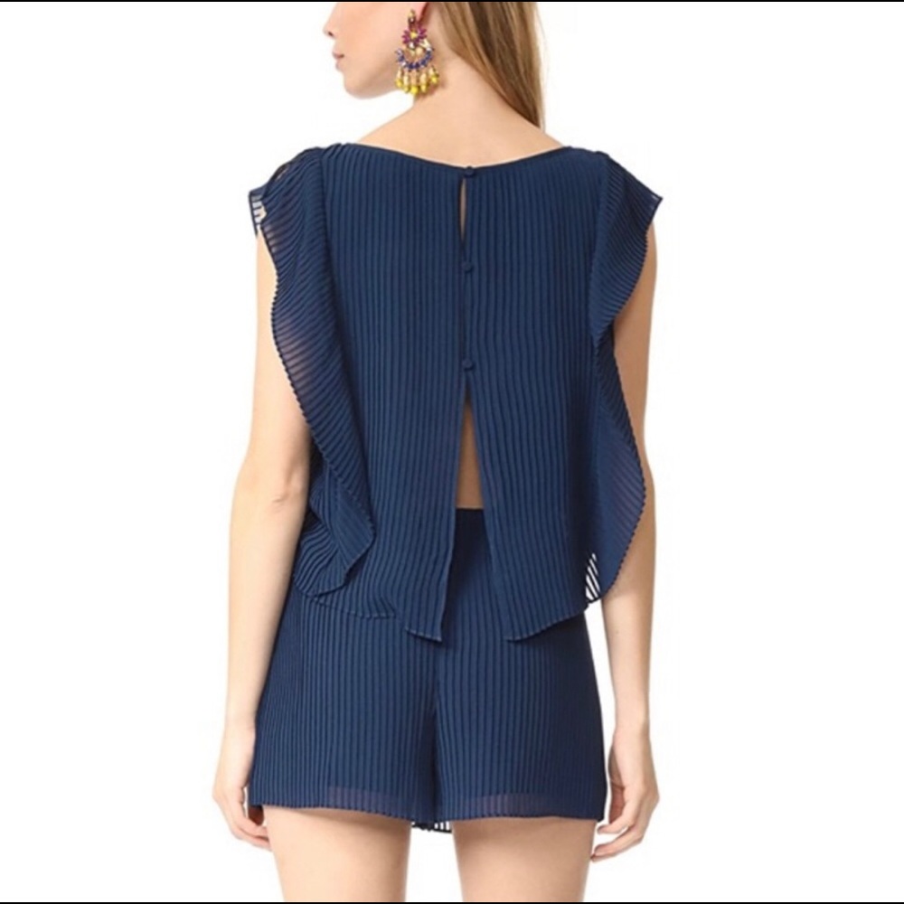 Navy blue pleated Club Monaco romper